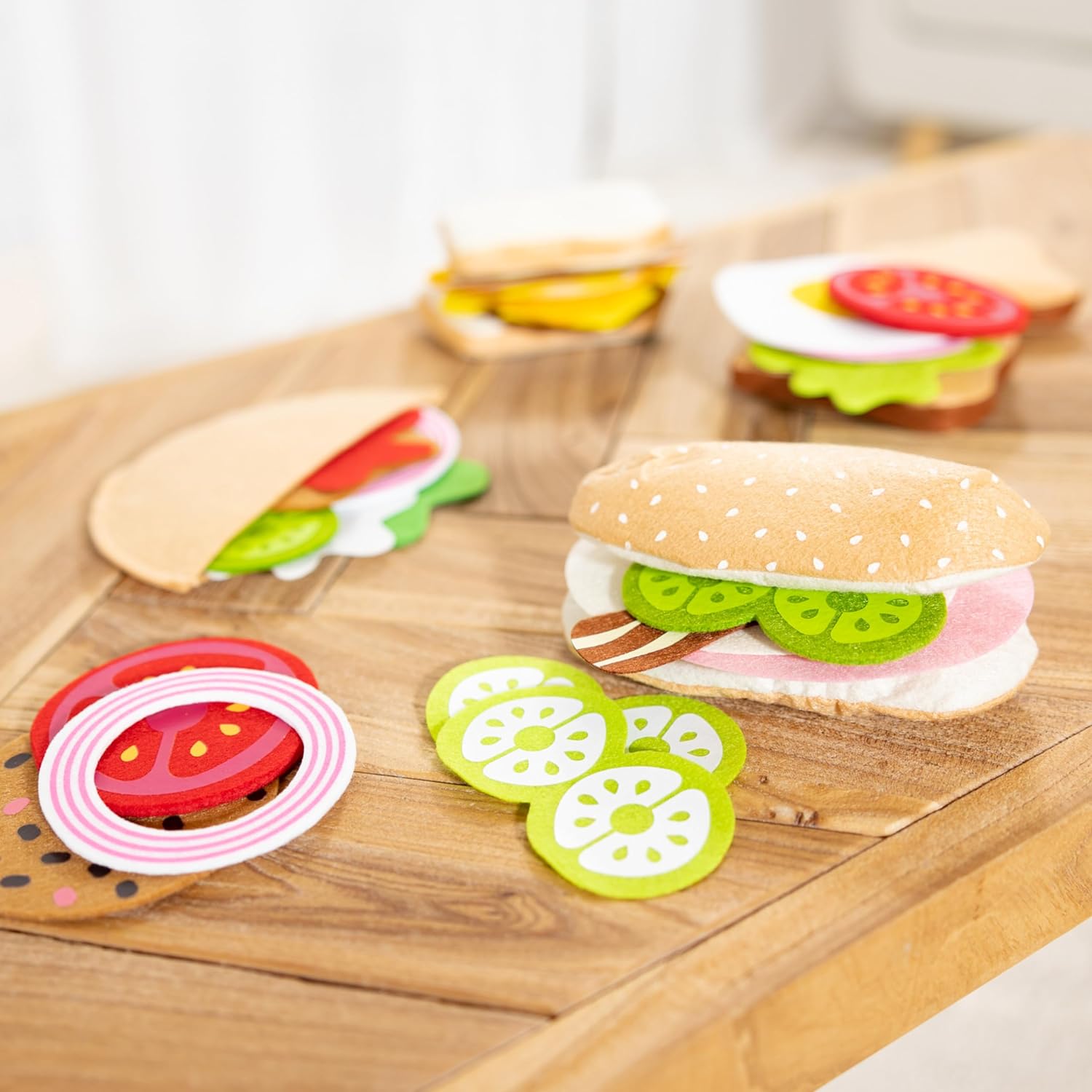 Juego De Pizza De Fieltro Melissa & Doug – 42 Piezas De Comida Juguete Para Rol Y Creatividad