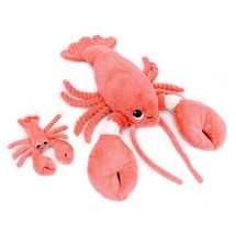 Mamá langosta de peluche y su bebé coral DE75601 Les Déglingos 1