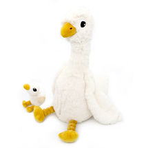 Mamá ganso de peluche y su bebé blanco DE76000 Les Déglingos 1