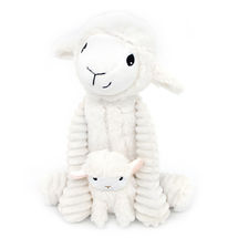 Mamá oveja de peluche y su bebé blanco DE76060 Les Déglingos 1