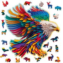 Puzzle de madera Águila colorida 250 piezas WC-HE-0165-L Wooden City 1