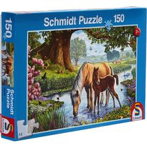 Puzzle Caballos en el arroyo 150 pzs S-56161 Schmidt Spiele 1