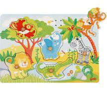 Puzzle de sonidos de animales del zoo GK57398 Goki 1