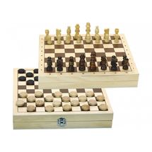 Damas y ajedrez en una caja de madera JJ66440 Jeujura 1
