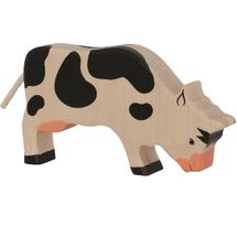 Figura vaca pastando, negra HZ-80002 Holztiger 1