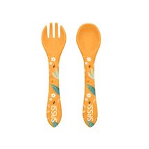 Kit tenedor y cuchara de silicona Chompy el león SJ-SI0900 Sassi Junior 1
