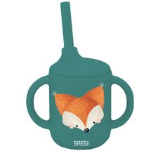 Vaso con pajita de silicona Crunchy el zorro SJ-SI1709 Sassi Junior 1