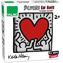 Juego de 9 cubos Keith Haring V9227 Vilac 1