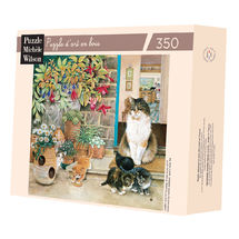 Agneatha y sus gatitos en la puerta de Ivory A1061-350 Puzzle Michèle Wilson 1