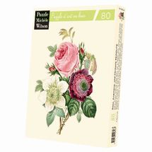 Rosa, anémona y clemátide de Redouté A1286-80 Puzzle Michèle Wilson 1