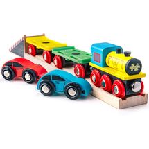 Tren para transporte de coches BJT199 Bigjigs Toys 1