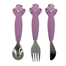 Cubiertos de 3 piezas en silicona Mrs Peacock TX-96-465 Trixie 1
