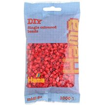Bolsa de 1000 cuentas de plástico Midi Rojo HAMA-207-05 Hama 1