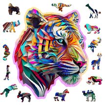 Puzzle de madera Tigre colorido 150 piezas WC-HE-0169-M Wooden City 1