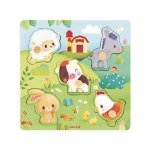 Puzzle táctil de la granja 5 piezas J07129 Janod 1