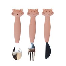 Cubiertos de 3 piezas en silicona Mrs Cat TX-96-454 Trixie 1