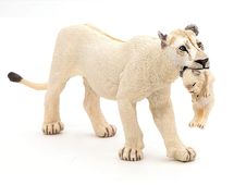Figura de leona blanca con su cachorro de león PA50203 Papo 1