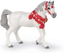 Figura de caballo árabe blanco con traje de desfile PA-51568 Papo 1