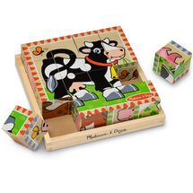 Puzzle de cubos de madera Granja MD-775 Melissa & Doug 1