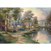 Puzzle de madera Pueblo a orillas del lago 1000 pzs S-59800 Schmidt Spiele 1