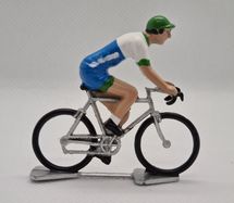 Figurita ciclista R Maillot verde y blanco azul FR-R17 Fonderie Roger 1