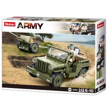Army WWII - Jeep con cañón antiaéreo SL-M38-B0853 Sluban 1