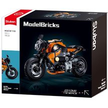 Model Bricks - Motocicleta naranja SL-M38-B1130 Sluban 1