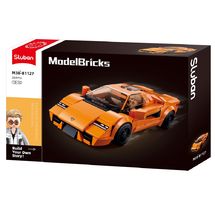 Model Bricks - Coche deportivo naranja SL-M38-B1127 Sluban 1