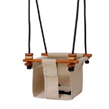 Columpio de madera y tela para bebés Beige SS-SL-B-EUR Solvej Swings 1