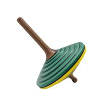 Peonza de madera Tukan verde oscuro amarillo 75 mm MA-BS208VJ Mader 1