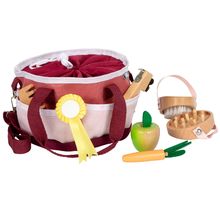 Set de aseo para caballos de juguete rojo LE12705 Small Foot company 1