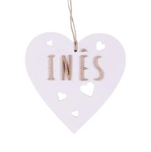 Adorno corazón de madera blanco personalizable VI-CR11 Vintiun 1