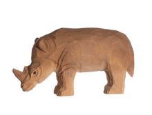 Figura Rinoceronte en madera WU-40456 Wudimals 1