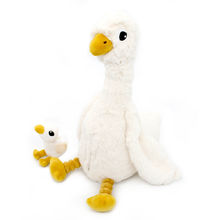 Mamá ganso de peluche y su bebé blanco DE76000 Les Déglingos 1