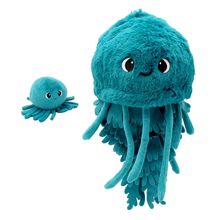 Mamá medusa de peluche y su bebé azul DE75900 Les Déglingos 1