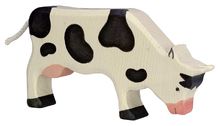 Figura vaca pastando, negra HZ-80002 Holztiger 1