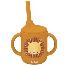 Vaso con pajita de silicona Chompy el león SJ-SI0788 Sassi Junior 1
