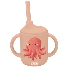 Vaso con pajita de silicona Slurpy el pulpo SJ-SI0795 Sassi Junior 1