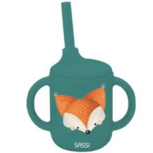 Vaso con pajita de silicona Crunchy el zorro SJ-SI1709 Sassi Junior 1