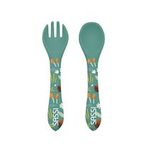 Kit tenedor y cuchara de silicona Crunchy el zorro SJ-SI1747 Sassi Junior 1