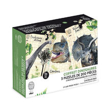 Caja de 3 puzzles y carteles de dinosaurios V9626 Vilac 1