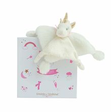 Lucie el unicornio de peluche dorado DC3275 Doudou et Compagnie 1