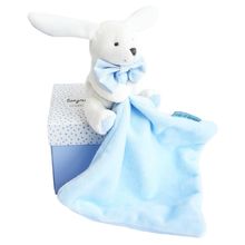 Conejo Peluche Pañuelo azul Caja de flores DC3338 Doudou et Compagnie 1