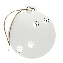 Adorno bola de madera blanco personalizable con huellas VI-BN21 Vintiun 1