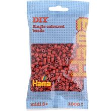 Bolsa de 1000 cuentas de plástico Midi rojo marrón HAMA-207-20 Hama 1