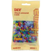 Bolsa de 1000 cuentas de plástico Midi Transp mix HAMA-207-53 Hama 1