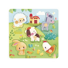 Puzzle táctil de la granja 5 piezas J07129 Janod 1