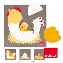 Puzzle huevo de gallina pollito GO53027-4036 Goula 1