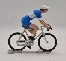 Figurita ciclista R Maillot azul y blanco FR-R11 Fonderie Roger 1