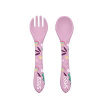 Kit tenedor y cuchara de silicona Sparkly el unicornio SJ-SI0924 Sassi Junior 1